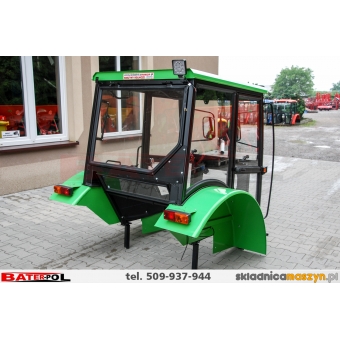 Kabina FORD ogrodnik z metalowymi okrągłymi błotnikami, sadownicza ZIELONA LED 